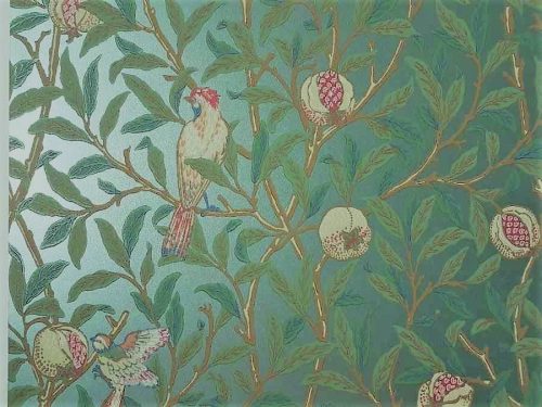 Bird Pomegranate William Morris Tapete