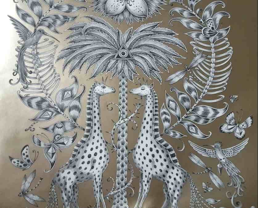 Einhorn Giraffe Clarke & Clarke Tapete Emma Shipley