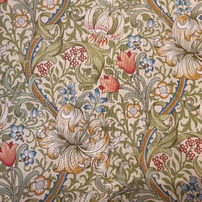 ..Golden Lily William Morris ORIGINAL Stoff