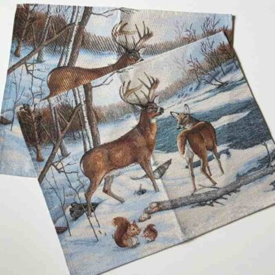 2 Platzdeckchen Hirsch Gobelin