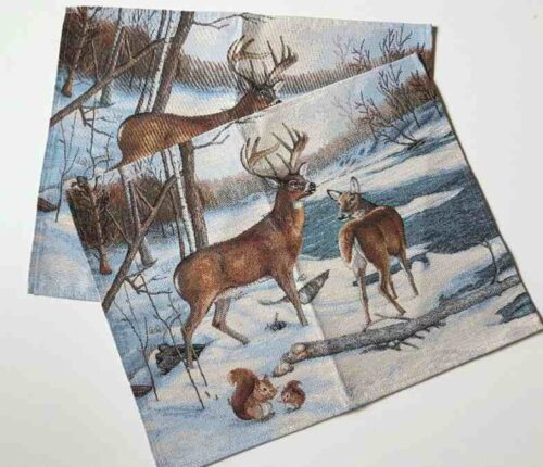2 Platzdeckchen Hirsch Gobelin