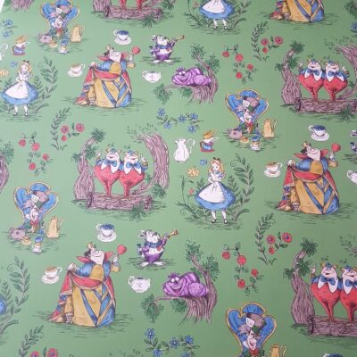 ..Alice in Wonderland Disney Stoff grün