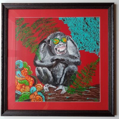 ..Affen Bild "Funky Monkey" Marty Colourful Collection 60x60cm