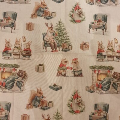 ..Mitteldecke Weihnacht der Waldtiere