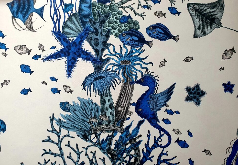 .Seaforest blue Stoff Mythica Emma Shipley