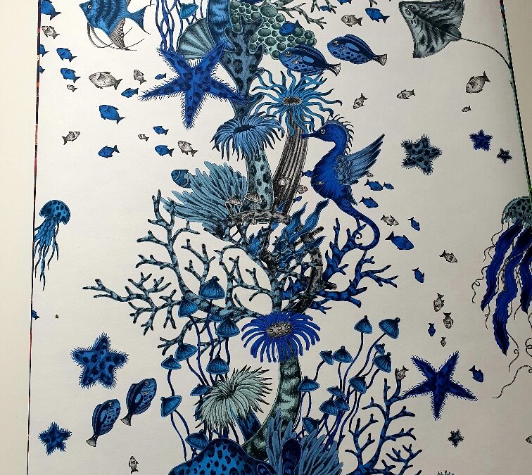 .Seaforest blue Mythica Tapete Emma Shipley