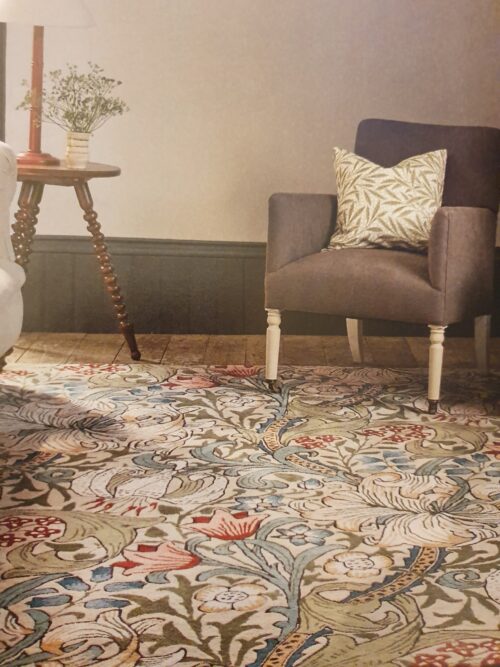 Golden Lily Teppich 140x200 cm William Morris Schurwolle