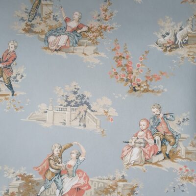 ...Desiree Toile de jouy Tapete blue