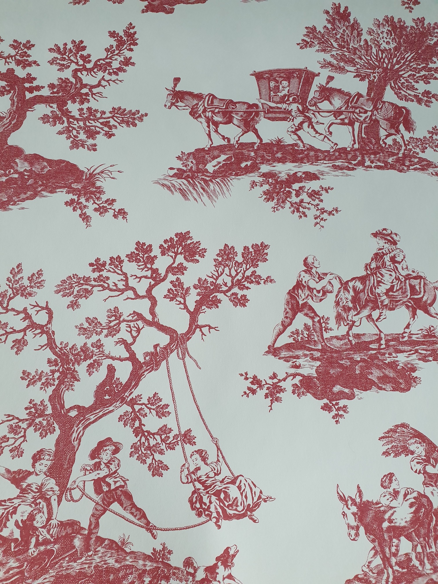 Toile de jouy Tapete Marie rot