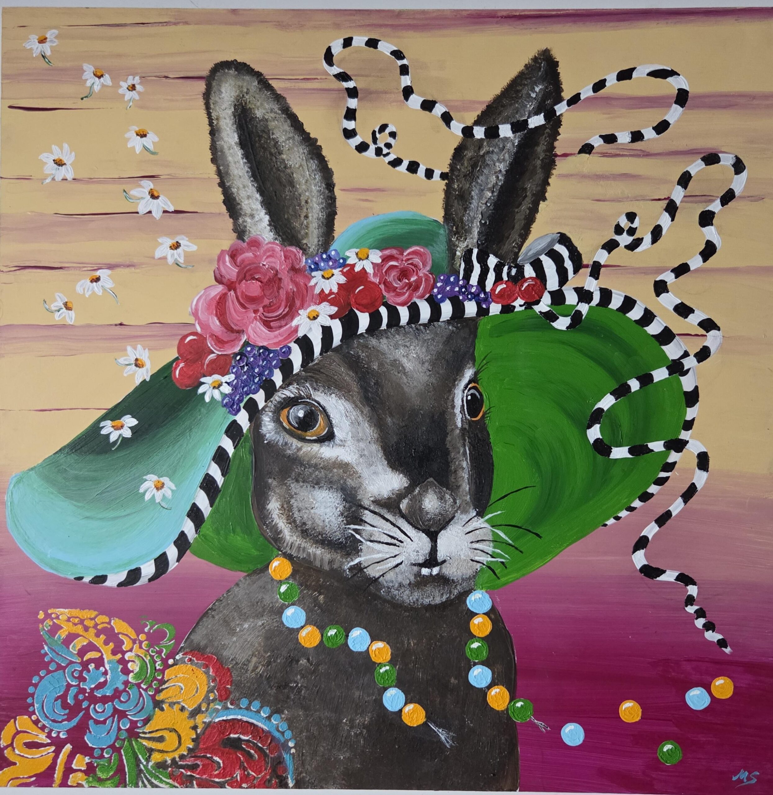 ..HasenBild "Contenance" 60x60cm Marty Colourful Collection – Bild 2