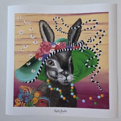 ..Hasen Bild "Contenance" 40x40cm Kunstdruck Marty Colourful Collection