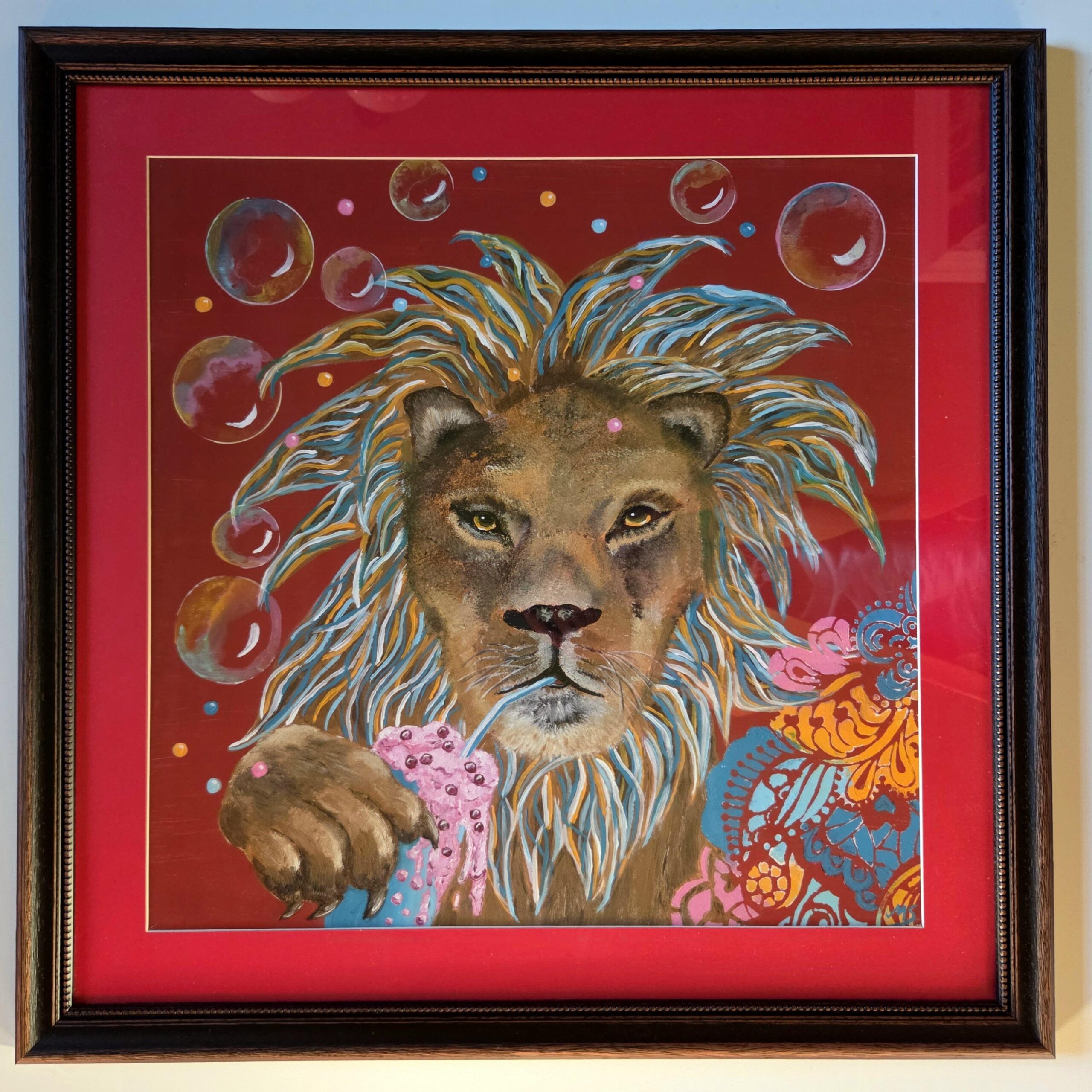 ...Löwenbild "Smoothie Leon" 60x60cm Marty Colourful Collection