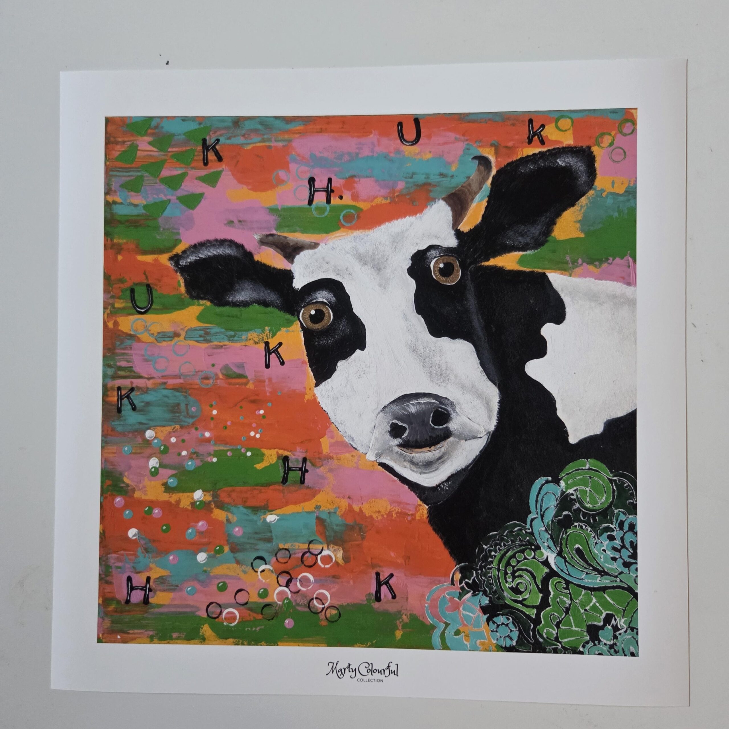 .Muh Kuh Bild Kunstdruck 40x40cm Marty Colourful Collection
