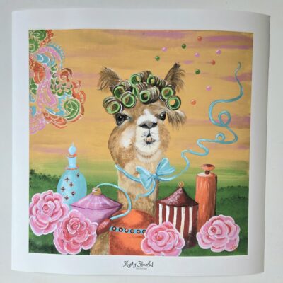 .Alpaka Bild "I feel pretty" Kunstdruck 40x40 cm Marty Colourful Collection