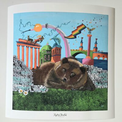 Berlin Bild "Carzy Bärlin" Kunstdruck 40x40cm Marty Colourful Collection