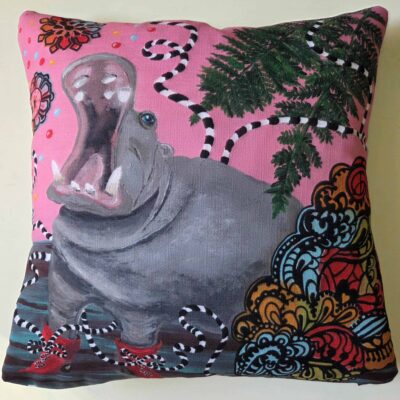 ...Kissenhülle Nilpferd "Who is the boss?" Marty Colourful Collection