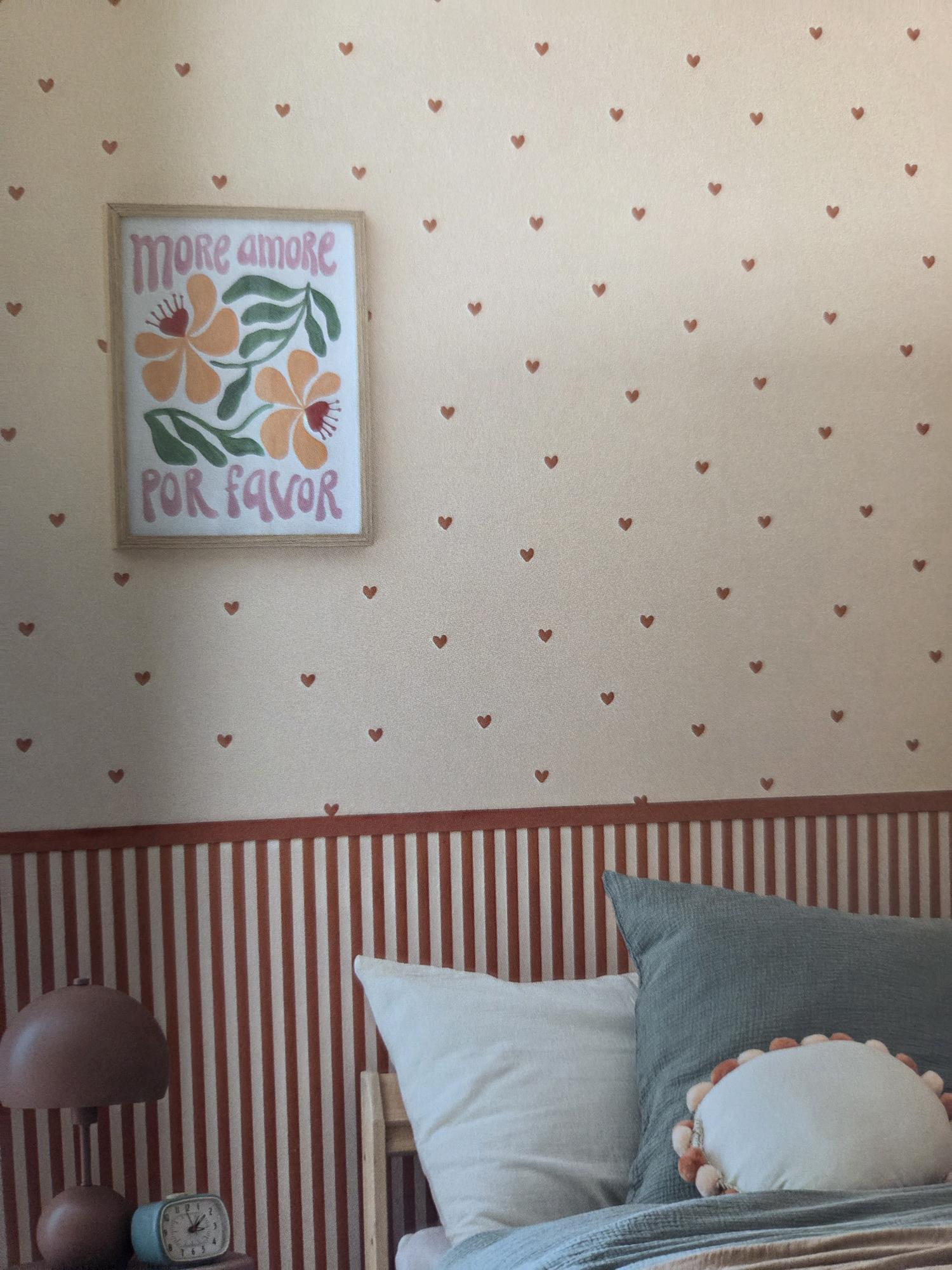 ...Streifen Tapete Rot beige – Bild 2