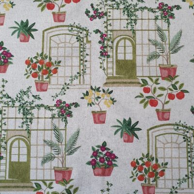 . Landhausstoff mit zauberhaften Gartenmotiven