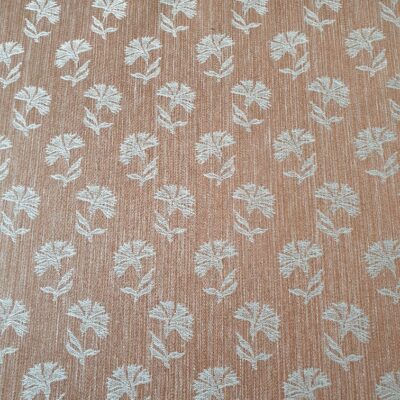 .Jacquard Vorhangstoff in warmen Terrakotta mit Blütenmuster