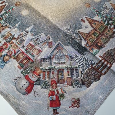 .Idyllische Weihnacht- Mitteldecke Gobelin 100x100 cm