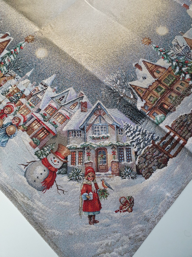 .Idyllische Weihnacht- Mitteldecke Gobelin 100x100 cm