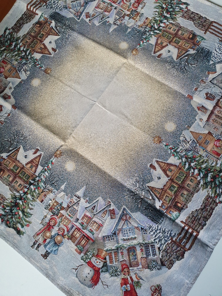 .Idyllische Weihnacht- Mitteldecke Gobelin 100x100 cm – Bild 2